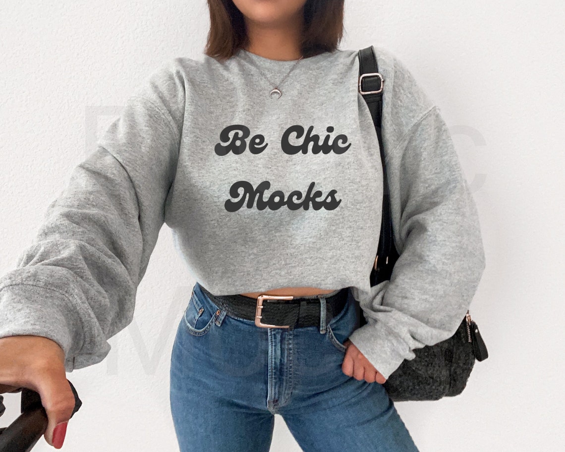 Download Gildan 18000 Mockup Gildan Sports Grey Sweatshirt Mockup | Etsy