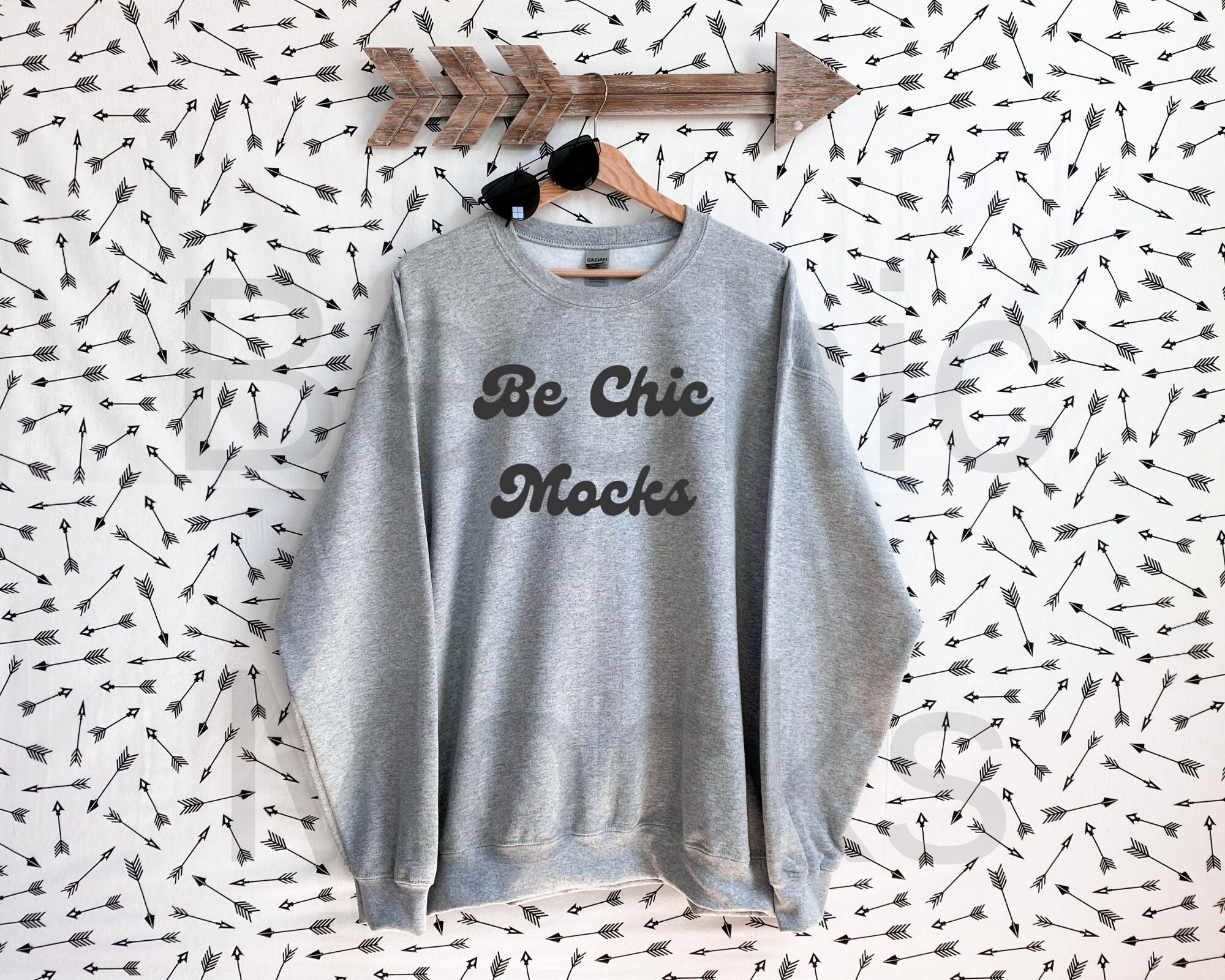 Download Gildan 18000 Mockup Gildan Sports Grey Sweatshirt Mockup | Etsy