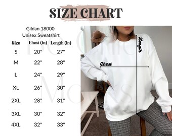 unisex sweatshirt sizing