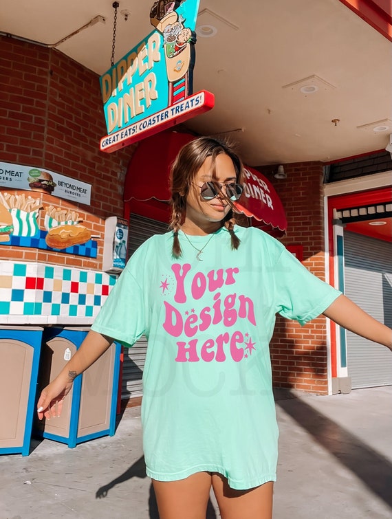 Comfort Colors C1717 Outdoor Mockup | Island Reef C1717 Model Mockup | CC Shirt Mockup | C1717 Shirt Model | C1717 Lifestyle Mockup