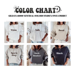 Gildan 18000 Neutral Color Chart | Gildan 18000 Color Swatch | Swatch Mockup | Color Chart Mockup | Color Chart Model | 18000 Color Chart