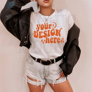 Bella Canvas 3001 Mockup | Bella Canvas White Shirt Mockup | Bella Canvas Model Mockup | 3001 Boho Mockup