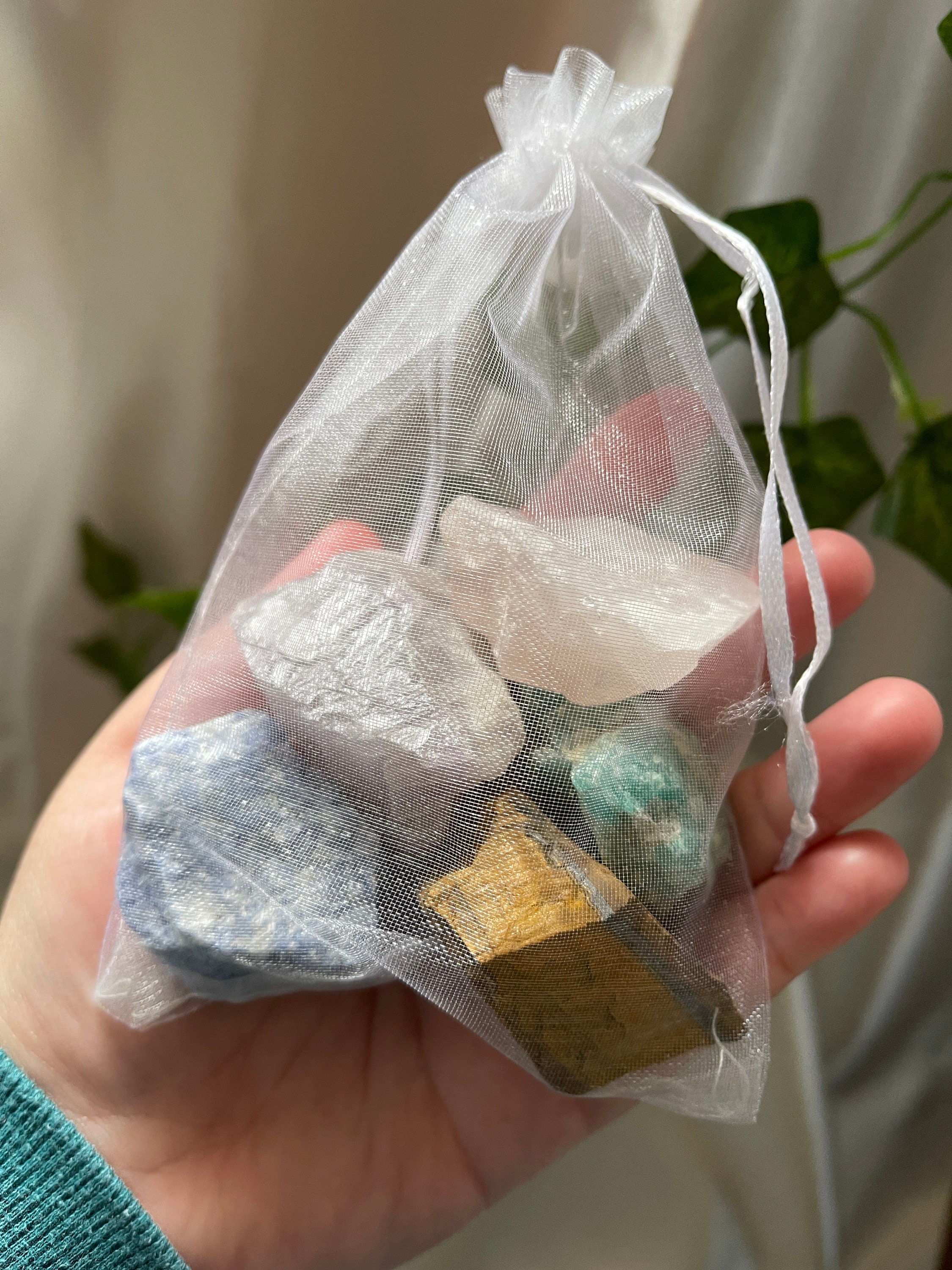 bag of sand with crystals