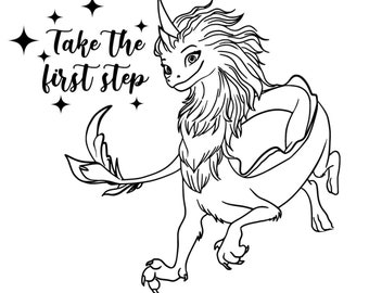 Download Dragon Coloring Page Etsy