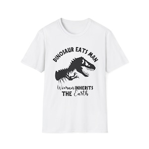 Dinosaur Eats Man Tee, Funny Graphic Shirt, Tshirt, Gift for Dinosaur Lovers, Jurassic Park, Movie Shirt, Classic Film Apparel