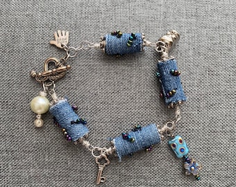 Paper Bead Bracelet hand-made by Alicia Studios Co.