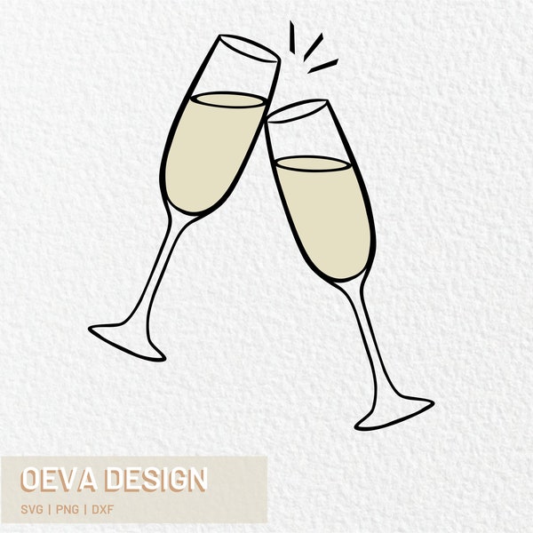 Champagne Glass SVG / Champagne Clink / Wine Glass SVG / Alcohol SVG / Celebration Svg / Png / Champagne Flute Instagram Highlight