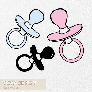 Baby Dummy SVG: Pacifier Cut File for Cricut, Silhouette (PNG, DXF)