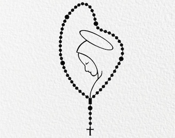 Our Lady Rosary SVG: Catholic Christian Cut File (Digital Download)