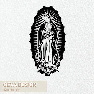 SVG de Nuestra Señora de Guadalupe, Madre María, SVG religioso, cristiano, archivo de corte de versículos bíblicos y fe, Jesús, diseños digitales católicos para manualidades