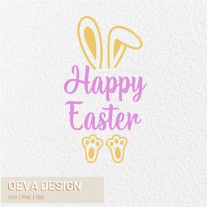 Happy Easter Bunny SVG Cut File: Cricut, Silhouette (Digital Download)