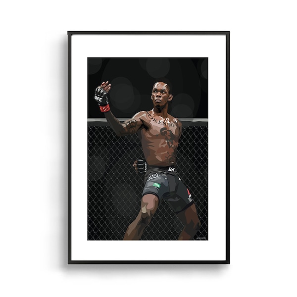 Israel Adesanya | The Last Stylebender Kickboxing Mixed Martial Arts Boxing Fighting Sport Framed Art Print Artwork Poster