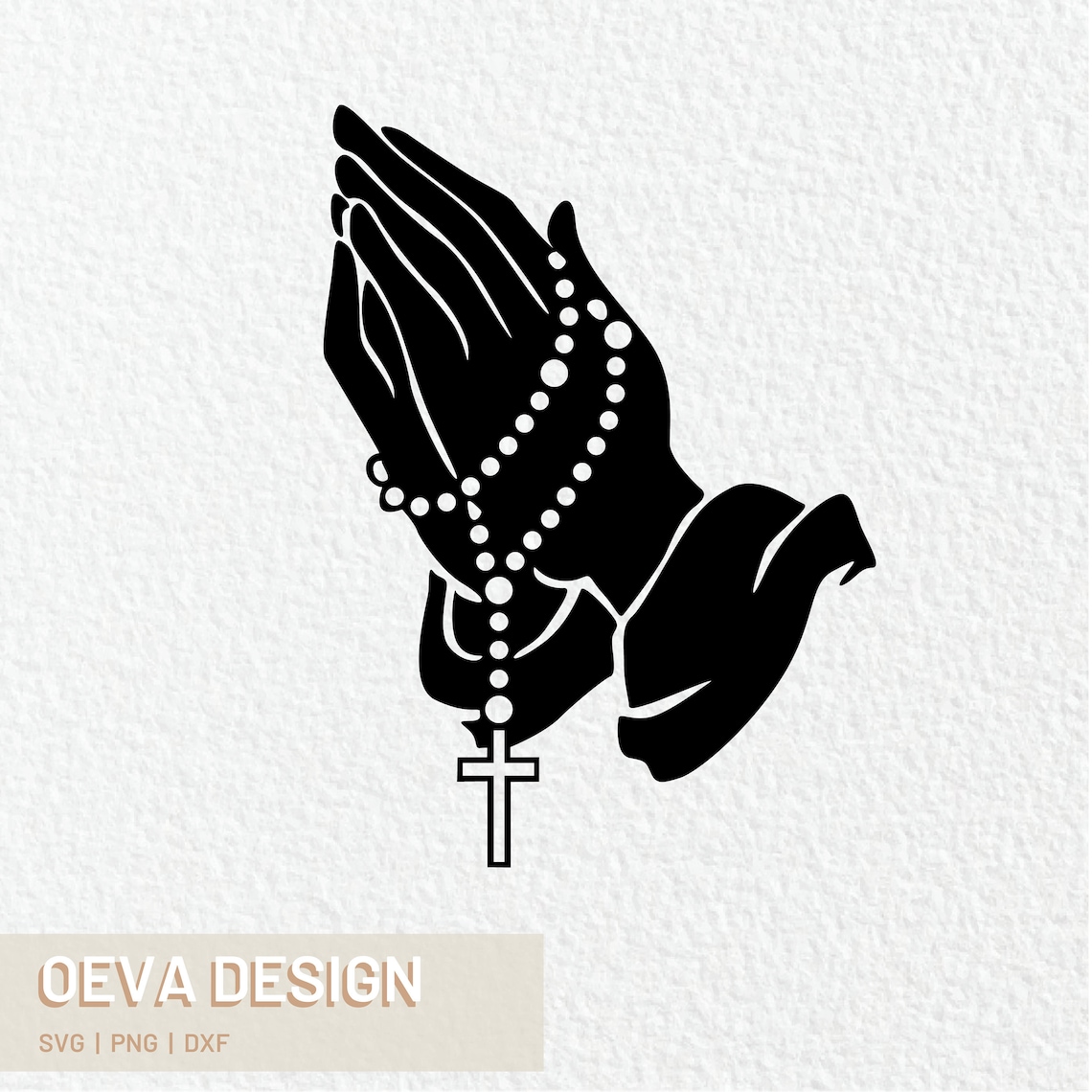 Praying Hands SVG Rosary Beads SVG Bible Religious Icon Jesus Mary Prayer Christian God Catholic