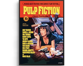 Pulp Fiction Movie Poster – Retro 90s Tarantino Film Art - Etsy