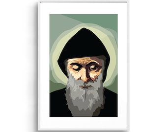 St Charbel Art Print: Framed Christian Wall Decor