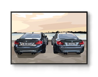 Custom Car Portrait: Digital Illustration from Photo (Digital Print)