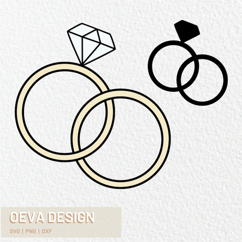 Wedding Rings SVG / Engagement Rings SVG / Ring SVG Png Dxf / Digital ...