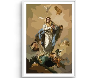 Immaculate Conception Art Print: Catholic Christian Wall Decor