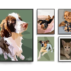 Aangepast huisdierportret | Huisdierkunstwerk, puppyillustratie, hondenkunst, tekening van foto, aangepast portret, digitale print, Pawtrait, puppykunstwerk
