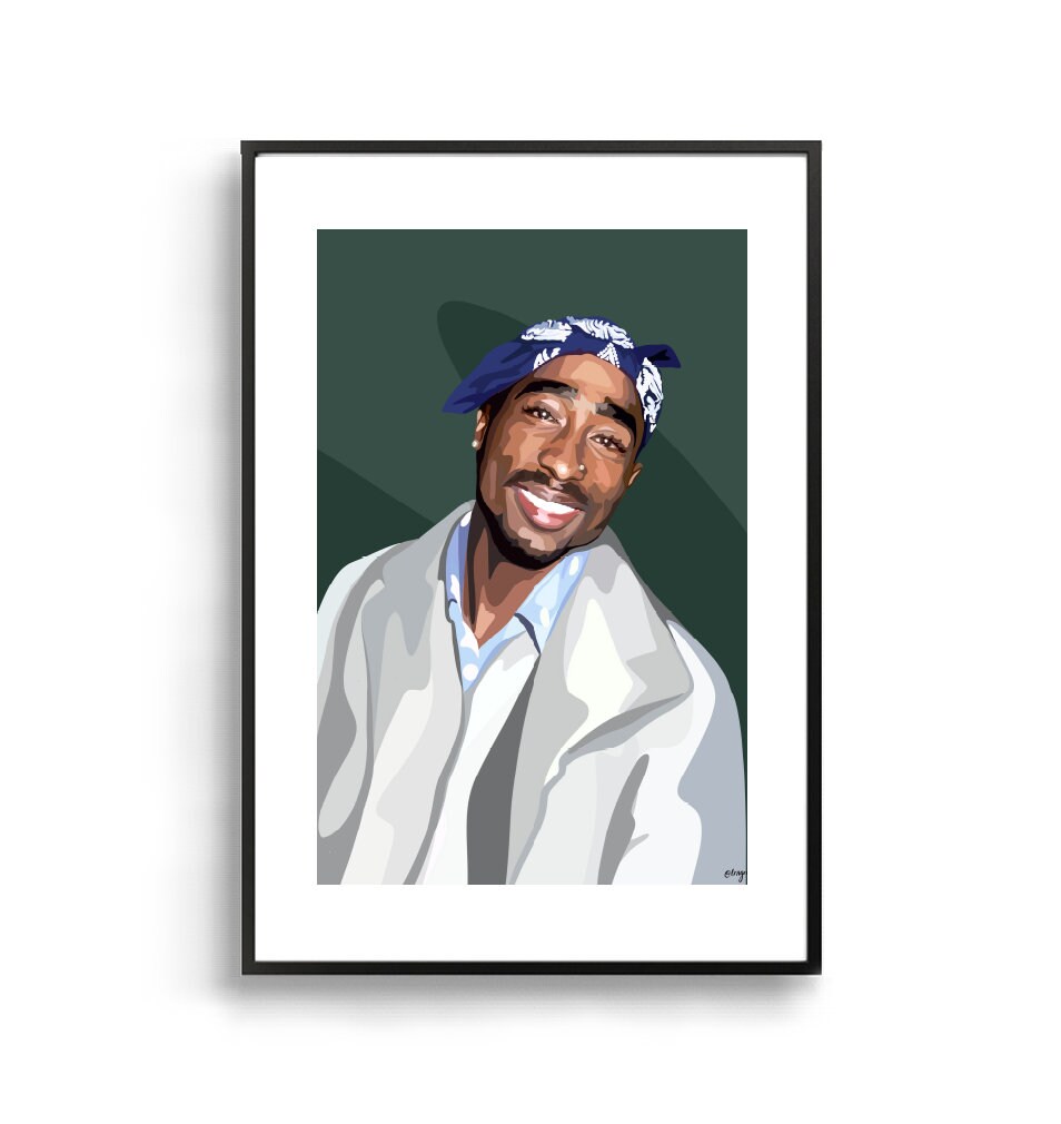2pac Vintage Poster Tupac フレーム付きポスター vintage Tupac Shakur 1971-1996 Rap Poster 1997 rapper 16621