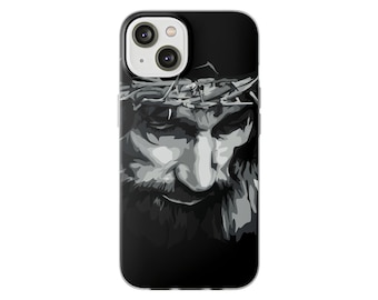 Jesus Art Phone Case: Christian Faith-Based TPU Cover
