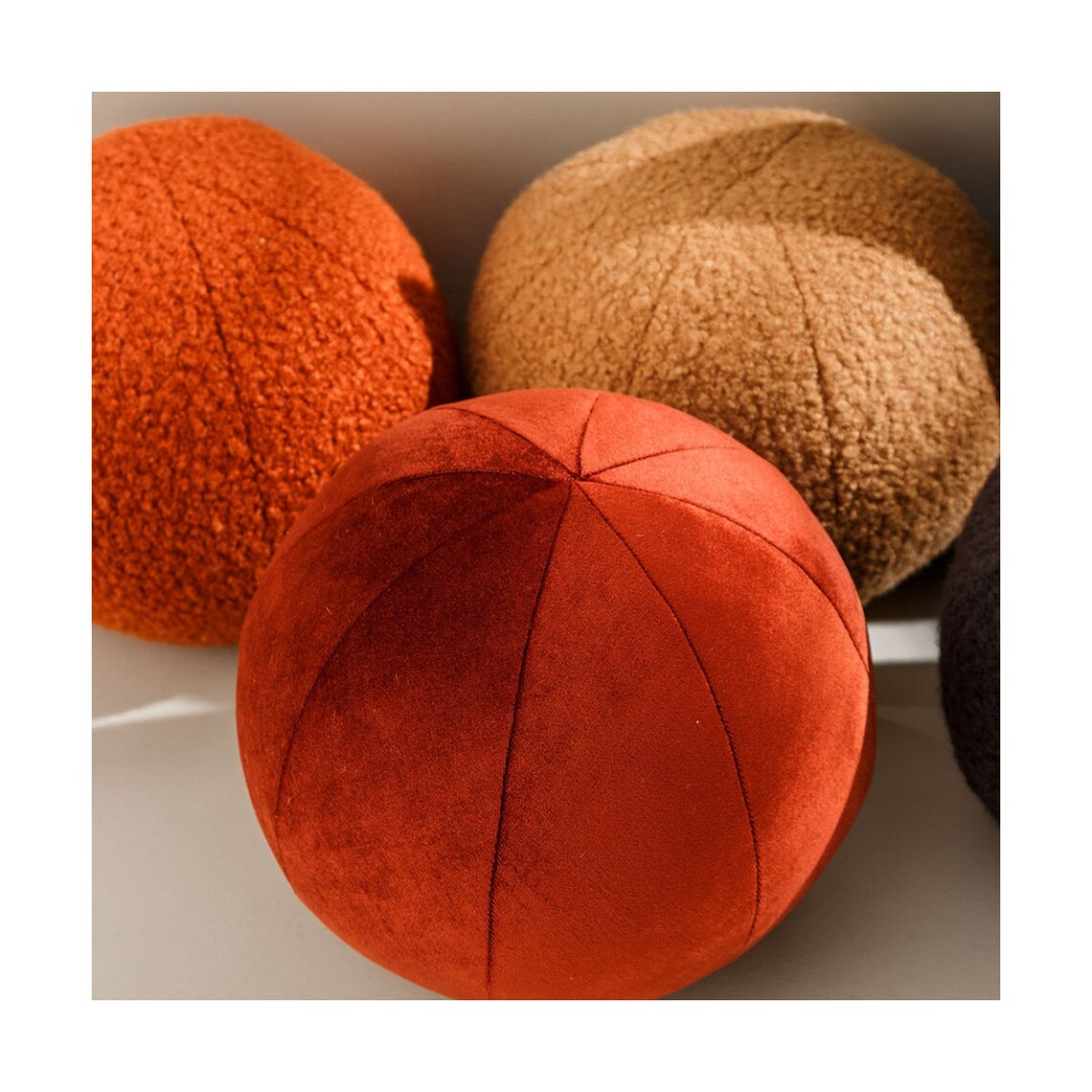 Cozy Teddy Ball Pillow , Teddy Sphere Ball Pillow, Teddy Ball Cushion