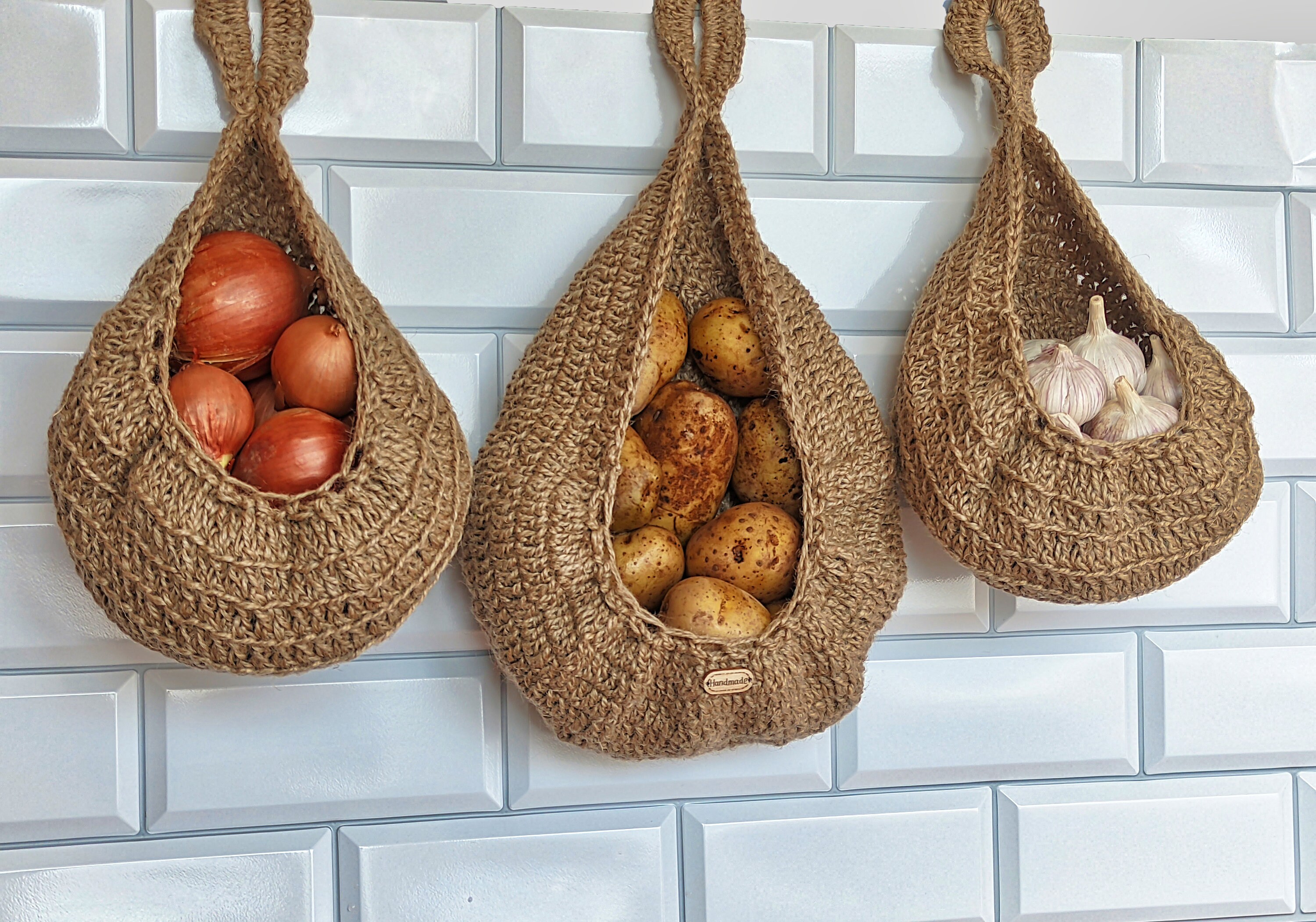 Hanging basket jute hanging basket jute basket/fruit Etsy