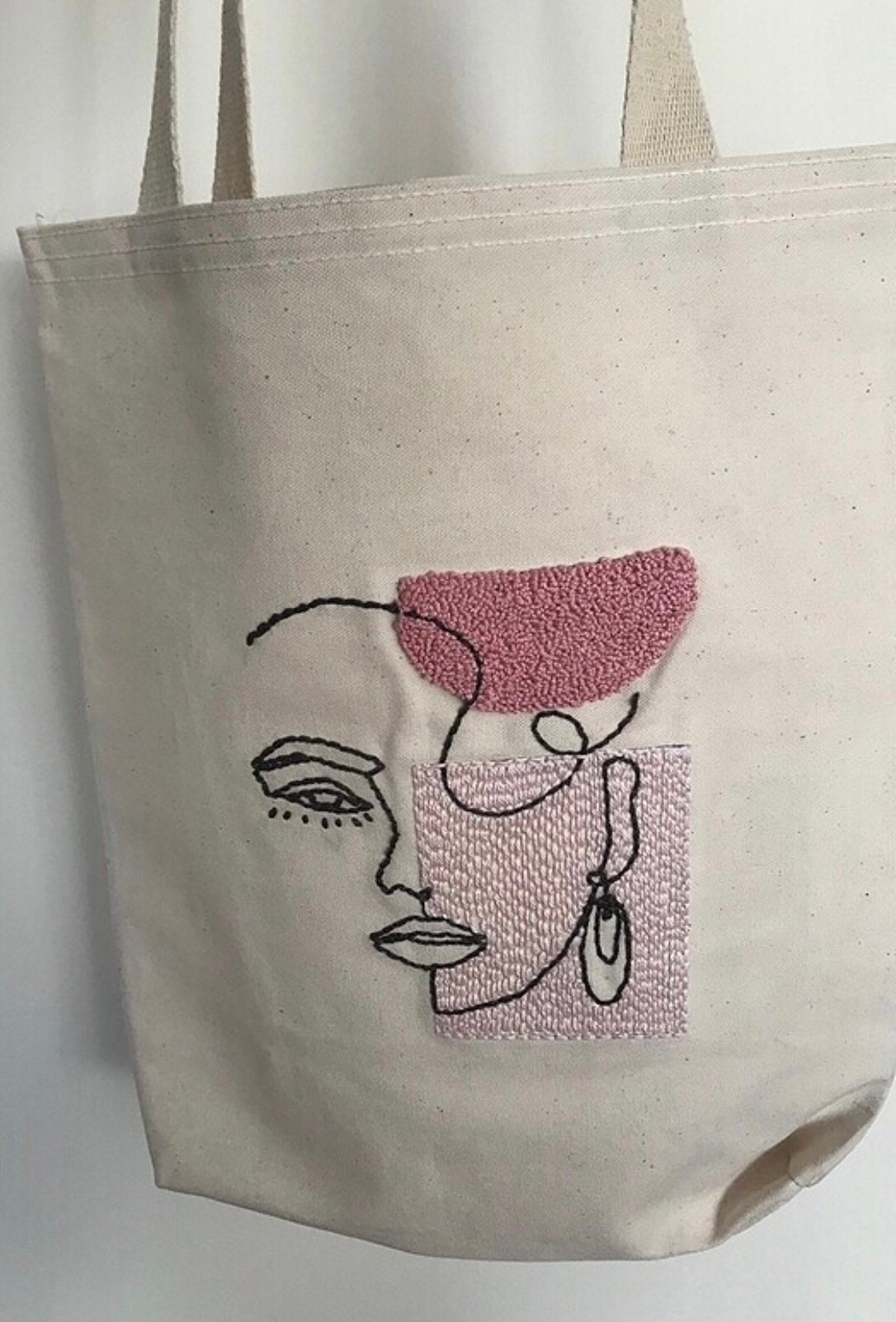 Canvas Bag with Punch Needle Punch Needle Drawstring Cloth Etsy