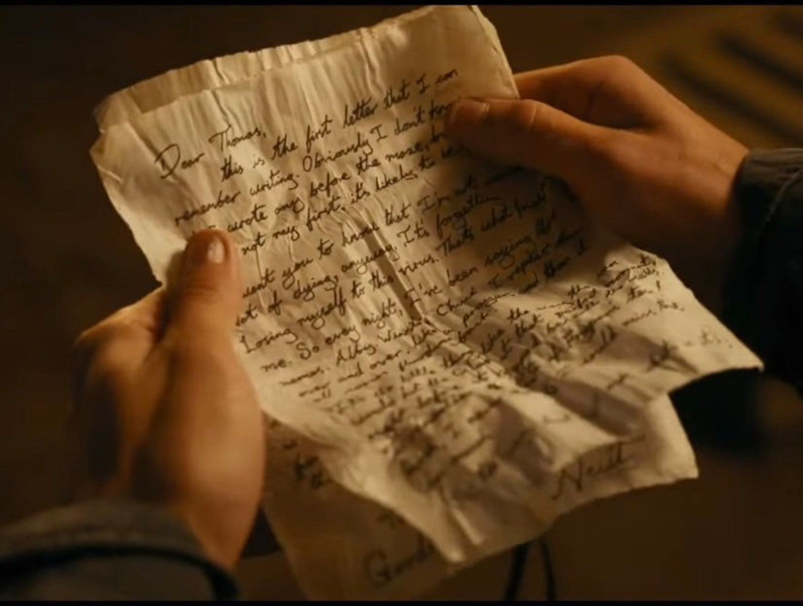 Newts Letter The Maze Runner Etsy