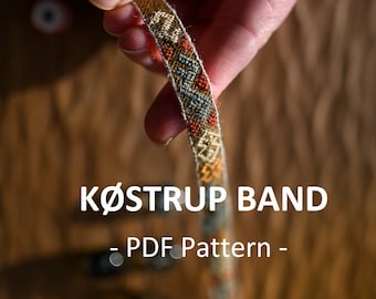 Køstrup band pattern, Kostrup, card weaving and tablet weaving, Viking Norse Trim for Reenactment, Chart