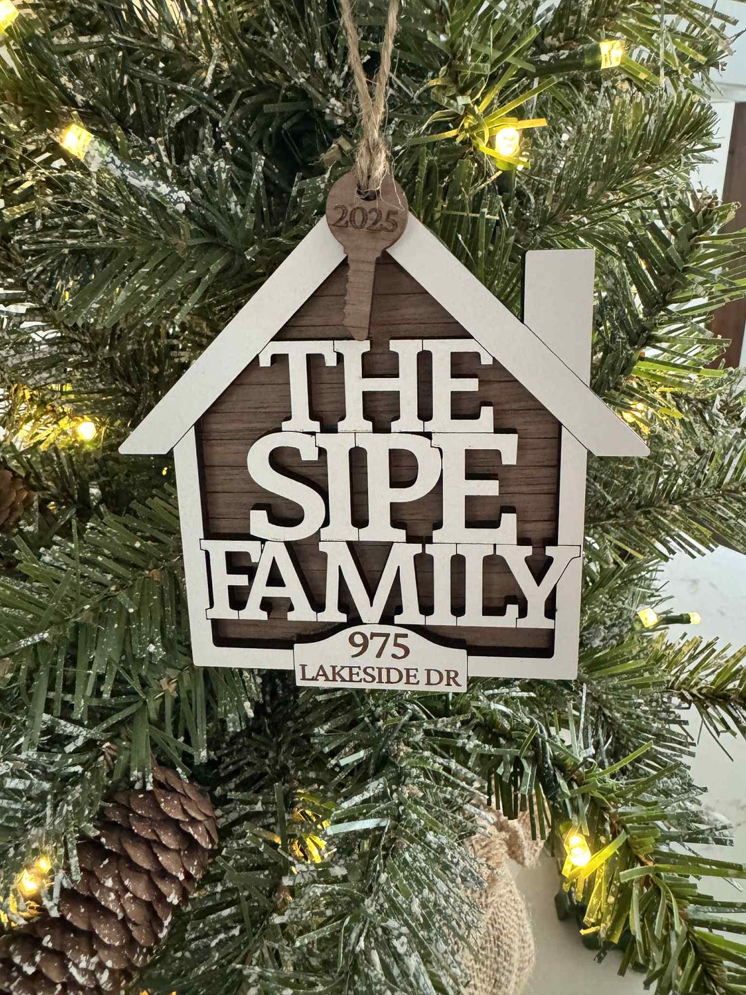 Personalized New Home Ornament – Custom Family Name & Address | 2-layer ...