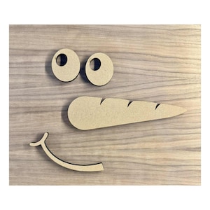 Laser Cut Snowman faces | 1/4&quot; MDF | Craft Kit | DIY Wood Craft | Face Blank | Snowman faces ONLY blank pieces