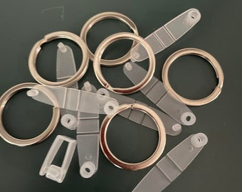 Plastic Keychain Clips | Metal flat O rings | Keychain Connector Snaps for Craft | Jewelry Making | Transparent Color |