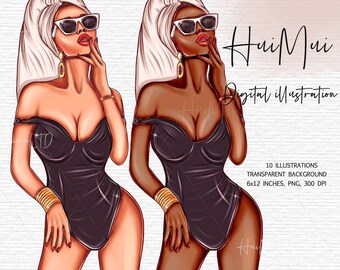 Planner girl clipart, Girl boss clipart, Fashion illustration, Fashion clipart, Clipart, Fashion girl clipart, African American clipart