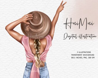 Summer clipart Travel girl Clip Art Vacation illustration Road trip sublimation Adventure Girl Clipart planner Girl Instant download PNG