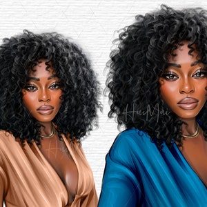 African American women png, Black Girl Magic, Fashion clipart, Cute Afro woman, scrapbook digital planning supplies, planner sticker kit