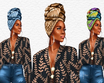Black woman clipart illustration Fashion girl clipart Diva Face clipart Beauty clipart digital download planner girl clipart PNG file