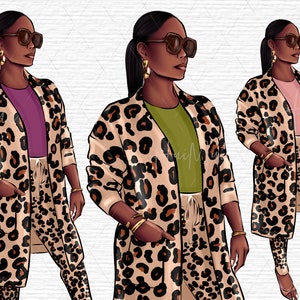 Woman Digital Illustration for planner dashboards covers, Fashion Clipart, Woman Clipart, Black woman illustration, Black Girl Digital PNG