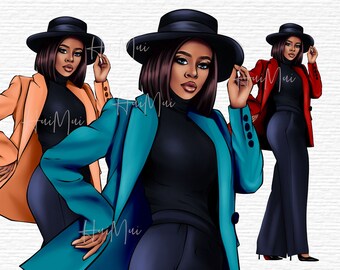 Fashion clipart girl, Black woman clipart, Girl boss clipart, Black girl clipart, Business woman, Black women clipart, Denim girl clipart