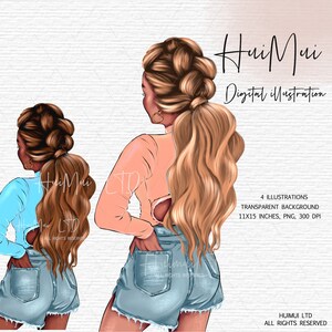 Planner girl clipart, Girl boss clipart, Fashion illustration, Blue flower PNG file, Fashion girl clipart, African American clipart