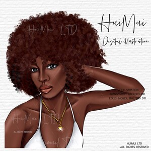 Black woman clipart Black girl magic clipart African American PNG Black girl clipart digital download Fashion black girl with natural hair