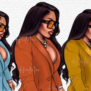 Dark Skin Fashion illustration clipart, Fall Summer Winter  tshirt designs, Black woman png, Black girl png, Black woman clipart