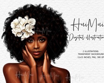Diva clipart, Fashion girl clipart, Black woman clipart, Beauty clipart, digital download, planner girl clipart PNG