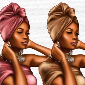 Fashion Girl ClipArt, African American Clipart PNG files,  Black Girl Clipart, Feminine Digital Stickers