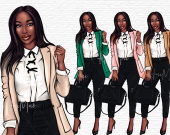 Business woman clipart, Planner Girl Clipart, Boss Girl clipart PNG, Boss Lady Clipart, Fashion Girl Clipart, Boss Babe clipart image