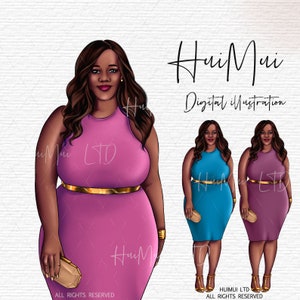Black woman clipart, Black girl clipart, Black girl clipart bundle, african american clipart, fashion illustration PNG