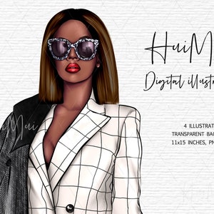 Black woman clipart, Black girl magic, Black girl clipart, clipart, African American, wall print, digital download, art, fashion clipart