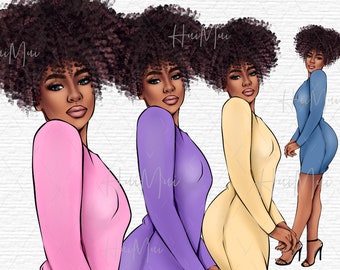 Fashion clipart girl, Black woman clipart, Girl boss clipart, Black girl clipart, Business woman, Black women clipart, Denim girl clipart