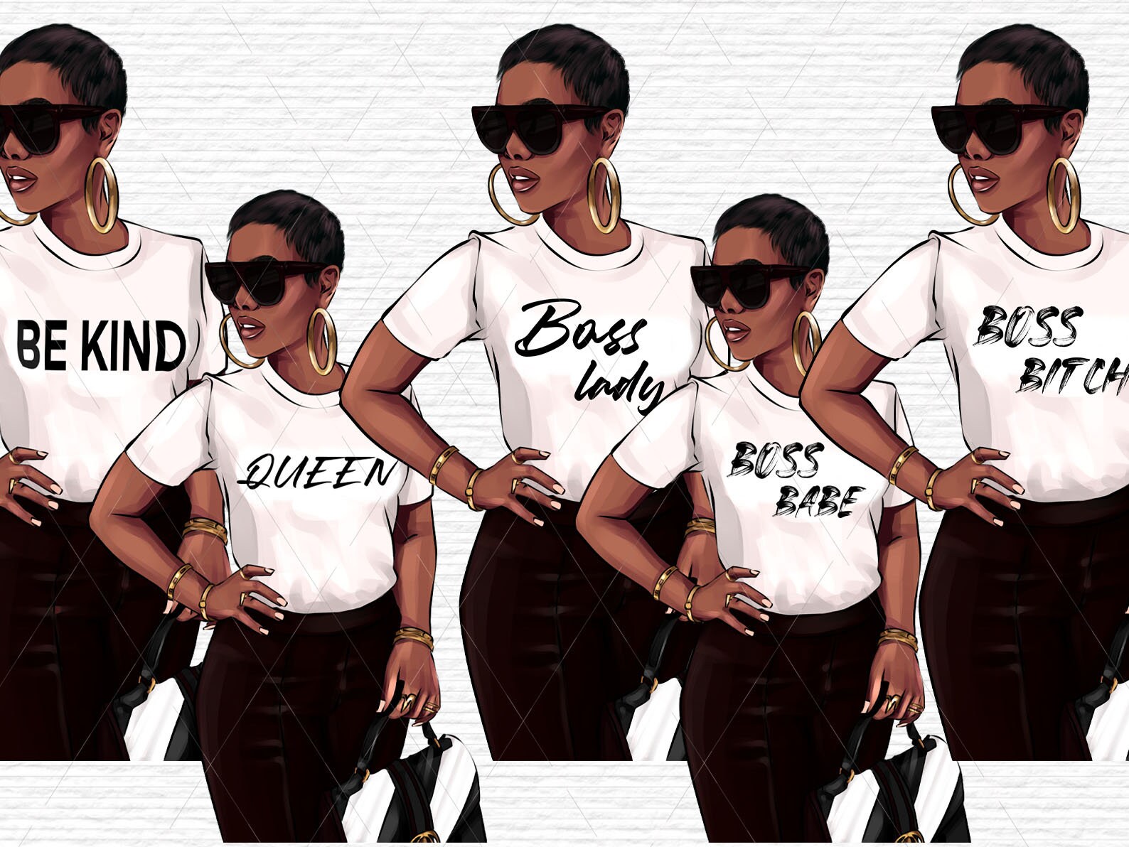 Black Girl Boss Clipart Be Kind Boss Babe Black Woman Etsy UK