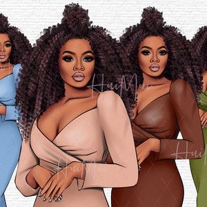 Melanin Shades Afro Woman Decal, Melanin Clipart, Melanin Stickers, African American Woman PNG Digital Illustration